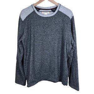 Tommy Bahama Mens Top XL Gray Two Tone Fleece Lounge Sleepwear Sweater Pullover‎